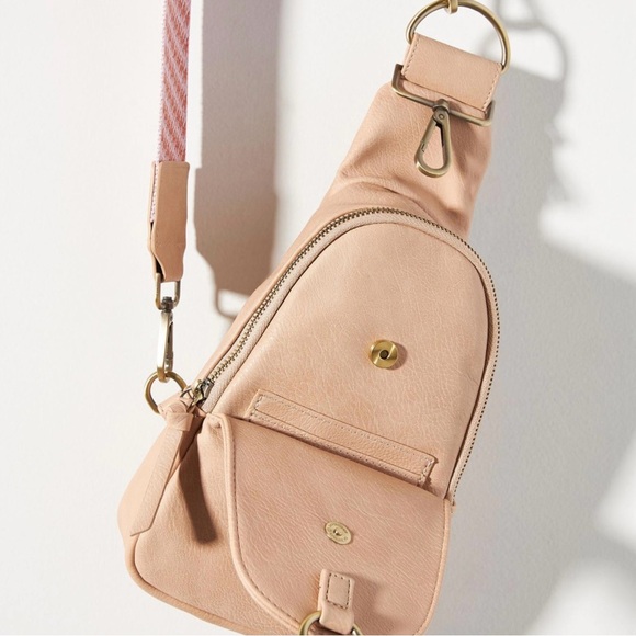 Urban Originals / Anthropologie Liberty Sling Bag in Taupe/Pink - Picture 2 of 10